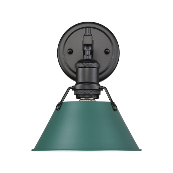 Yep by Golden Lighting Orwell 1-light Vanity in Matte Black and Pine Green shade