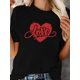 thumbnail image 1 of Heart-Shaped Valentine'S Day T-shirt, Short Sleeve Crew Neck Casual T-shirt Spring and Summer, Women'S Clothing Tee For Adult, Men, Women, Teen, Teenager, Adolescent, Youth, 1 of 4
