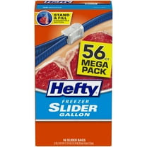 Hefty Slider Freezer Bags, Gallon Size, 56 Count