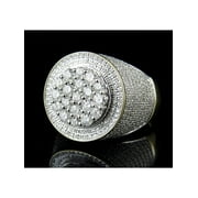 JEWELRY UNLIMITED Men's 10K Yellow Gold Real Diamond Round Cluster Ring 2.25ct