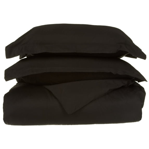 Premium Long Staple Cotton Duvet Cover Set Black / King/Cal King