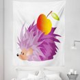 thumbnail image 1 of Hedgehog Tapestry, Abstract Animal an Apple Cartoon Style Drawing Funny Caricature of Nature, Fabric Wall Hanging Decor for Bedroom Living Room Dorm, 5 Sizes, Violet Orange Green, by Ambesonne, 1 of 1