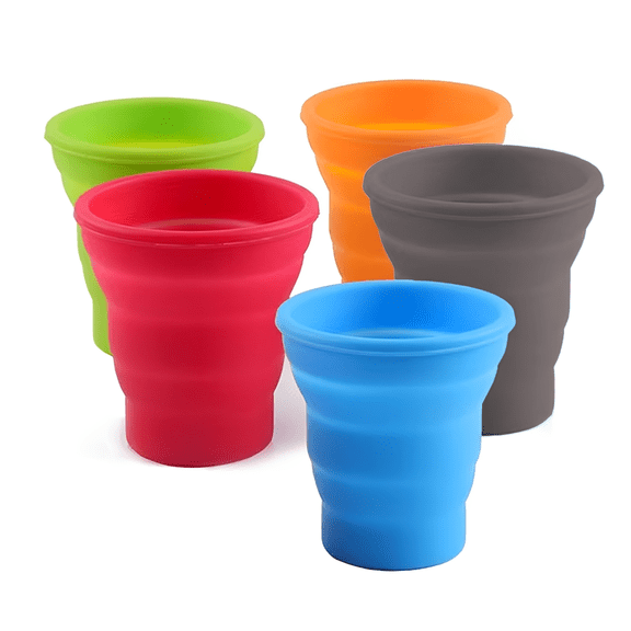 XINNAISI Collapsible 1 fl oz Multicolor Silicone Mug Set of 5