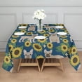 thumbnail image 3 of French Bulldog Sunflowers Floral Square Tablecloth,Waterproof Square Table Cover,Wipeable Spillproof Washable Table Cover for Home Kitchen Party Decor 52"x52"(132x132cm), 3 of 6