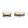 thumbnail image 7 of Jennifer Taylor Home Bali 37" Round Upholstered Cocktail Ottoman with Natural Wood Base, Ivory White Boucle, 7 of 7