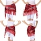 thumbnail image 2 of Bufanda de Cadera de Danza de Vientre con Borlas Lentejuelas de Baile Flada Corta Triangular para Mujer Chica rojo, 2 of 9