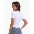 thumbnail image 3 of Women's Basic Scoop Neck Crop Tops Short Sleeve Tops, 3 of 4