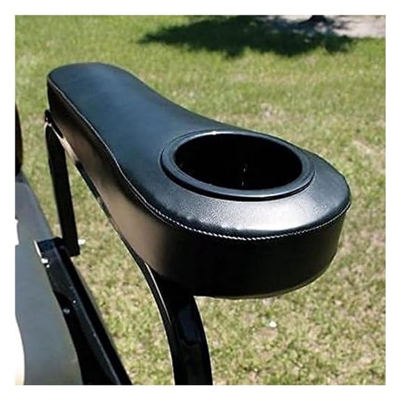 Set of (2) Black Armrests Cup Holders for Golf Cart Rear Seat EZGO Club Car YMH