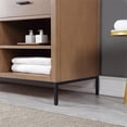 thumbnail image 2 of Kesia 60" Double Bathroom Vanity Set in Brown Pine with Aosta White Composite Stone Countertop without Mirror, 2 of 8