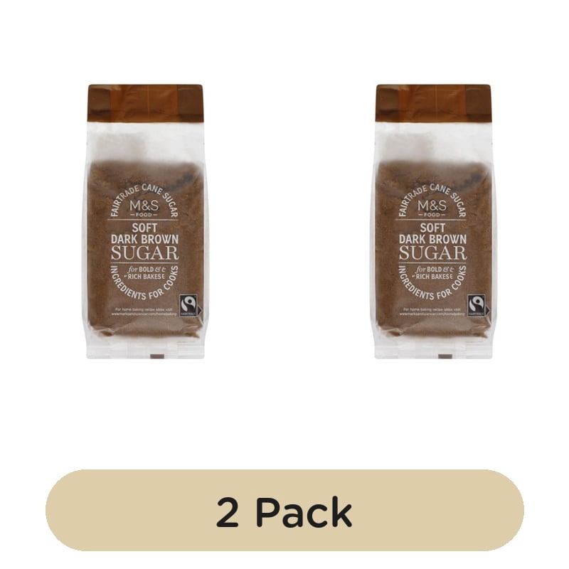 M&S Fairtrade Dark Brown Soft Sugar 500g, British Import (Pack of 2)