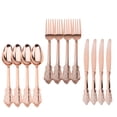 thumbnail image 4 of Cubiertos Desechables de 16 Cubiertos, Tenedores de Plástico, Cucharas, Cuchillos, Suministros para Fiestas, oro and rosa BLESIY Decoración de vajilla de fiesta, 4 of 7