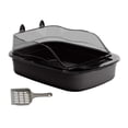 thumbnail image 1 of Bunblic Large Cat Litter Box Kitten Litter Box Cat Sand Basin Cartoon Shape Large Bed Pan Cat Sandbox Durable High Sides Cat Litter Box black, 1 of 8