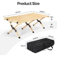 thumbnail image 3 of 4ft Portable Picnic Table, Folding Wooden Camping Table with Bag, Height Adjustable Rolling Table for Outdoor& Indoor, Beach, Patio, Yard, Apartment Floor (Natural Wood) …, 3 of 5