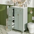 thumbnail image 2 of Resenkos 36" Bathroom Vanity with Ceramic Sink: Standard/Double-Layer Drawers, Soft-Close Doors, Adjustable Shelves, Modern Storage, Green, 2 of 20