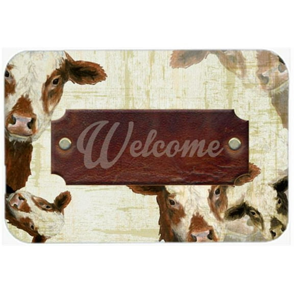 Welcome Cow Glass Cutting Board - Large