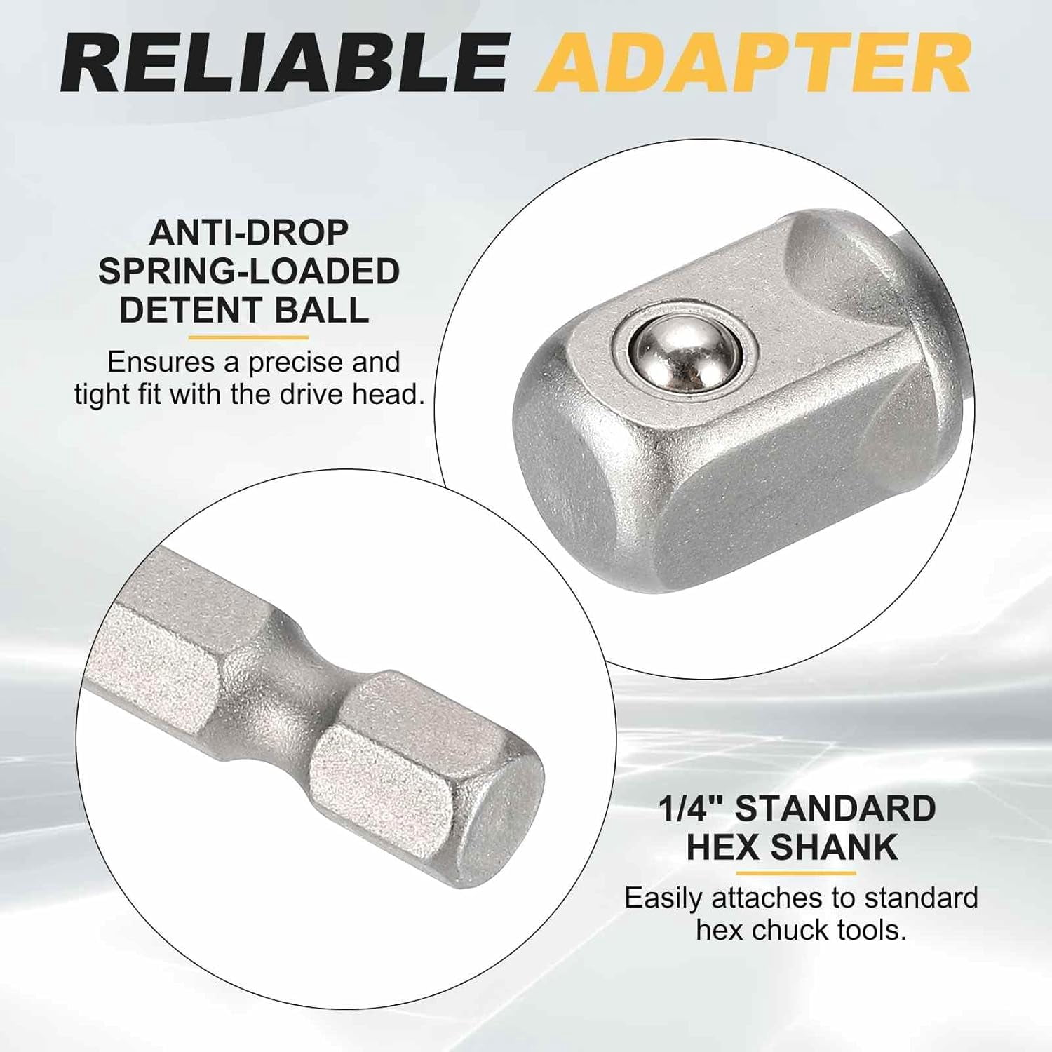 RGHJAR-4pcs Impact Socket Adapter 3/8" Square Drive 1/4" Hex Shank 6" Long Extension Bit for Axle Nut Driver Drill Socket Sets
