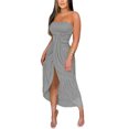thumbnail image 3 of Qiylii Women Strapless Dress, Solid Color High Waist Split Hem Dress, 3 of 5