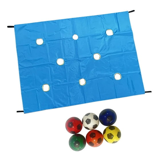 Juego de lona con agujeros, trabajo en equipo, juegos grupales, diversión para niños, jardín de infantes, formación de equipos Azul
