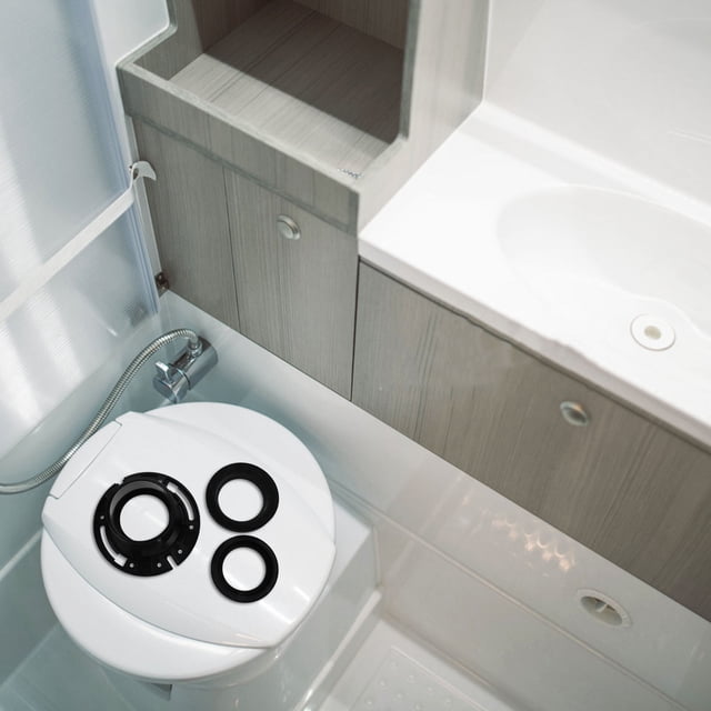 TABLZONE Black ABS Toilet Seal Ring Replacement Kit 1 Set Professional Manufacturing Technology RV Toilet