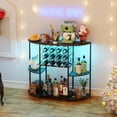 thumbnail image 6 of Wine Bar Cabinet with LED Lights, Mini Wine Bar Cart with Storage and Glass Holder, Home Bar Coffee Bar for Liquor, 3-Tier Bar Table for Kitchen, Dining Room, Living Room, Black, 6 of 16