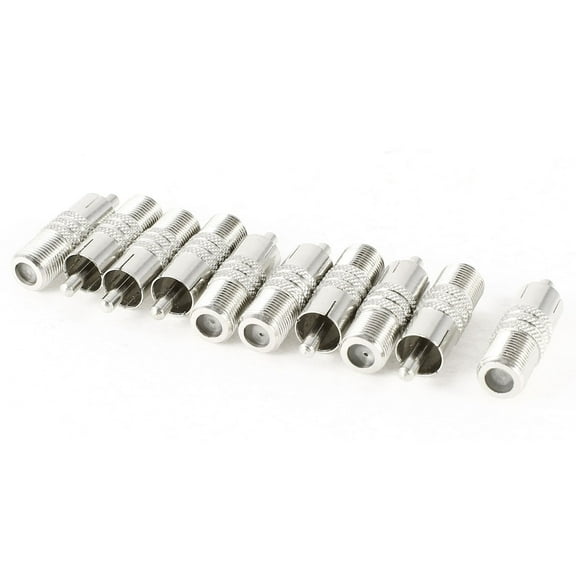 10pcs F Type Female to RCA Male Plug Straight RF Connector Coax Coaxial Adapter