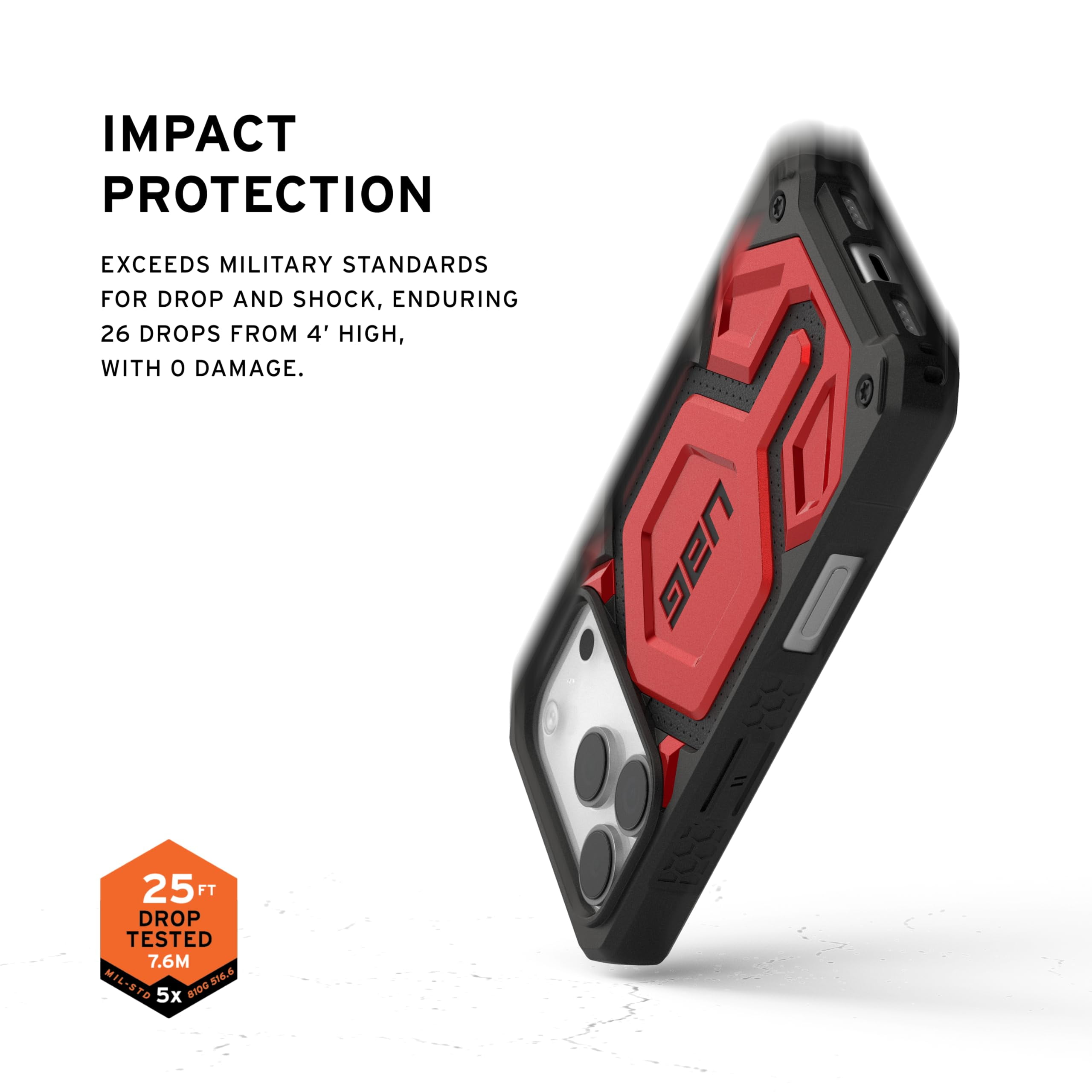 UAG iPhone 17 Pro Case Monarch Pro - Compatible with MagSafe Military Grade Protective Cover, Crimson