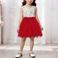 thumbnail image 2 of MKOSPLRT Little Girls Summer Dress Polka Dot Toddler Tutu Dresses Sleeveless Bridesmaid Princess Party Sundresses for Wedding White 5-6 Years, 2 of 6