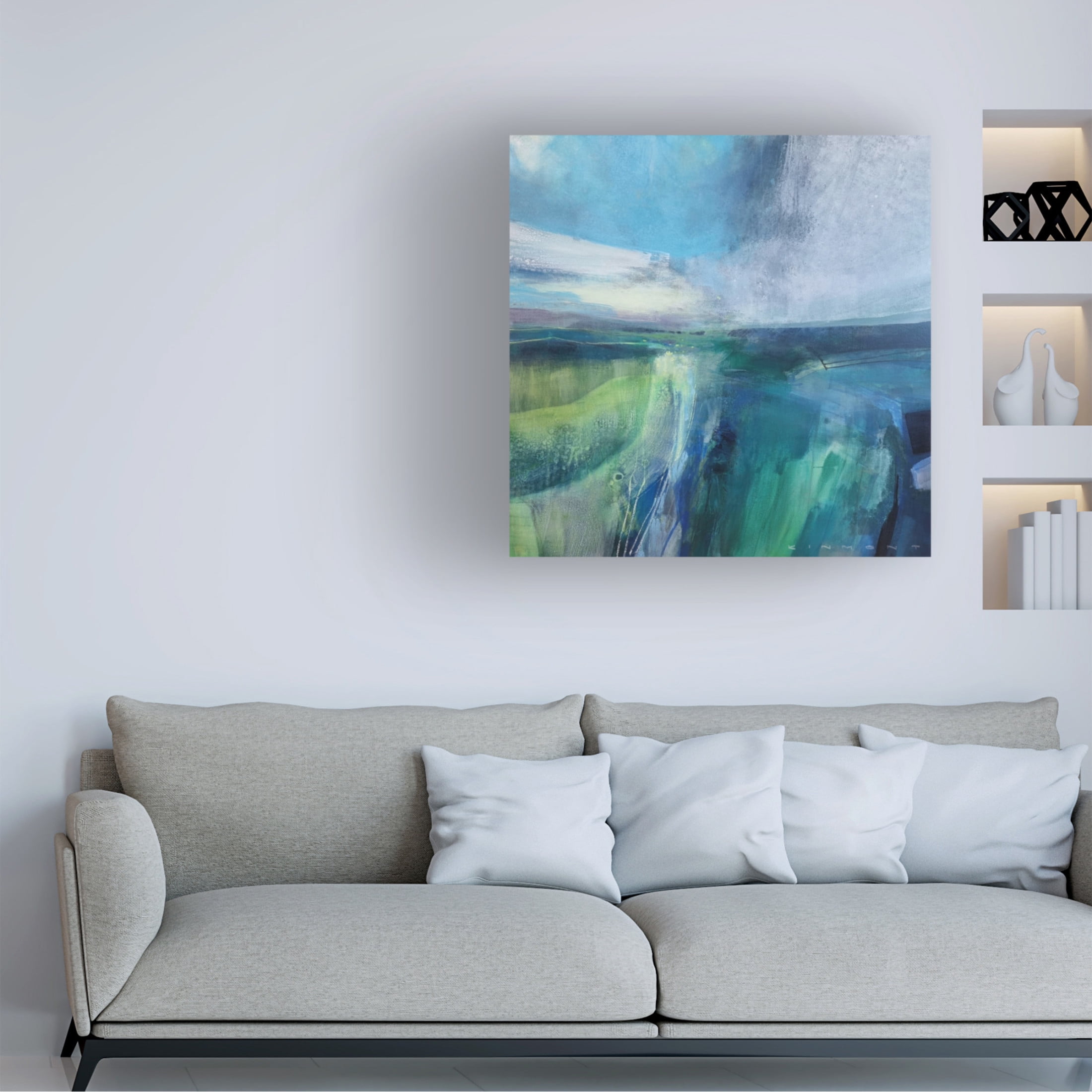 Canvas Wall Art - Andrew Kinmont 'Viridescent Valley 2' Wall Art for Living Room, Bedroom, or Office Décor by Trademark Fine Art - 14 x 14 Inches