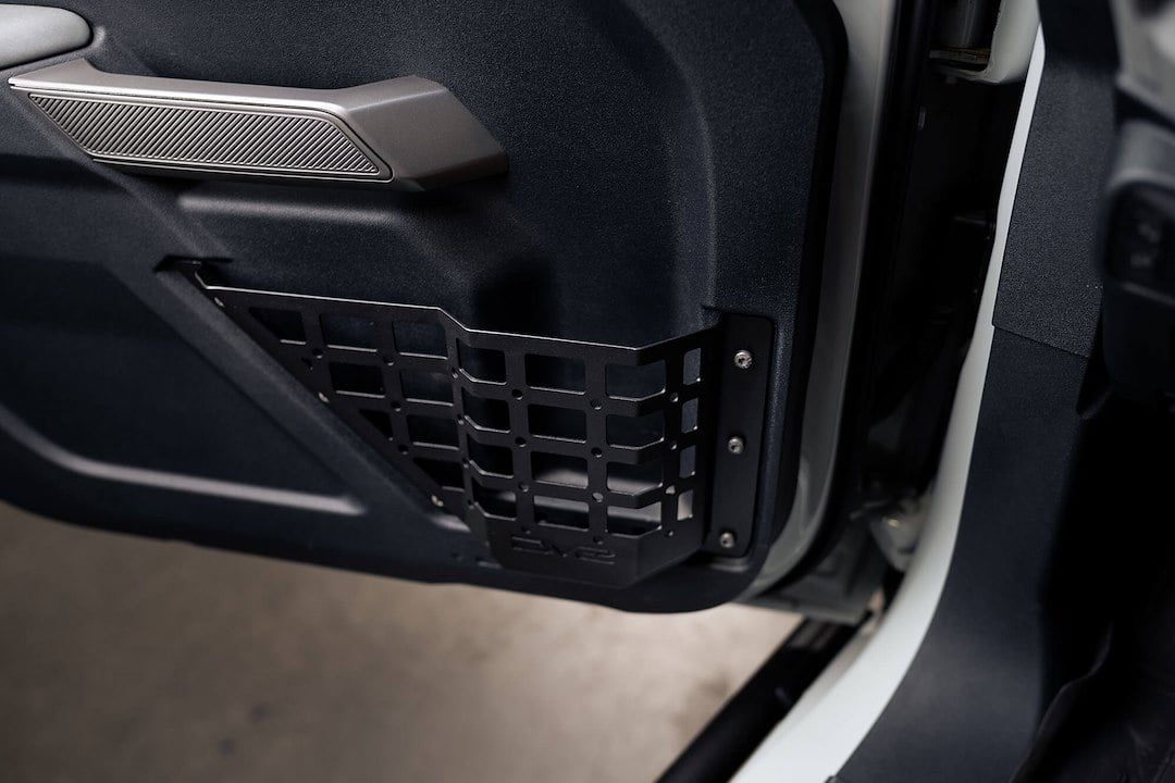 DV8 Offroad Front Door Pocket Molle Panels for 2021+ Ford Bronco 6th Gen | Driver & Passenger Side Pair | Increased Capacity of Door Pockets | Compatible with Molle Accessories