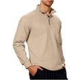 thumbnail image 2 of Men's Quarter Zip Sweater Textured Knit Business Casual Pullover, 2 of 5