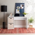thumbnail image 2 of Linon Lane Wood Two Cube Home Office Desk in White, 2 of 11