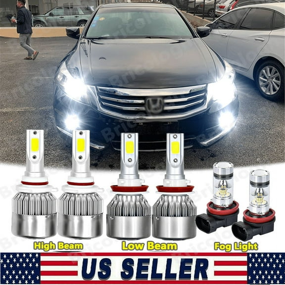 For Honda Accord 2013 2014 2015 Combo LED Headlight High/Low Beam Fog Light Kit