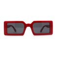 thumbnail image 1 of Womens Mod Minimal Rectangle Plastic Sunglasses Red Black, 1 of 4