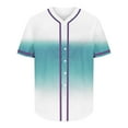thumbnail image 3 of breaise Gradient Baseball Jersey Hip Hop Button Down Shirts Stitched Personalized Name Number for Men Boys Uniform Personalized Baseball Shirts Mint Green 4XL, 3 of 5