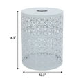thumbnail image 3 of Iron Outdoor Patio Side Table with Solar Powered Light, White, 3 of 6