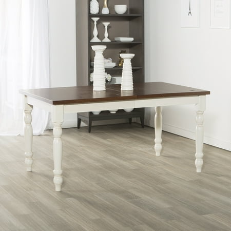 60 Solid Wood Turned Leg Dining Table Brown White 60 Solid Wood Turned Leg Dining Table Brown White