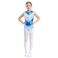 thumbnail image 2 of Sinleey Robe Salsa Tango à Franges pour Filles, Costume de Danse Latine à Sequins, Sans Manches, Bleu 16, 2 of 7