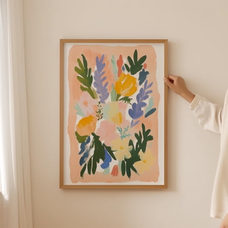 Wildflower Bouquet Floral Art For Dopamine Cubicle Colorful Flower Market Botanical For Room Botanical Wall Art Poster Poster Print Only