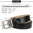 thumbnail image 3 of JingHao Belts for Men Big and Tall,Mens Belt Leather for Casual Jeans Dress Work All Size 28"-64" Black Brown Width 1.45"(34"-36"/Belt Length 115cm, Black), 3 of 6