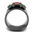 thumbnail image 3 of TK2556 - IP Light Black  (IP Gun) Stainless Steel Ring with Synthetic Synthetic Glass in Multi Color Size 6, 3 of 4