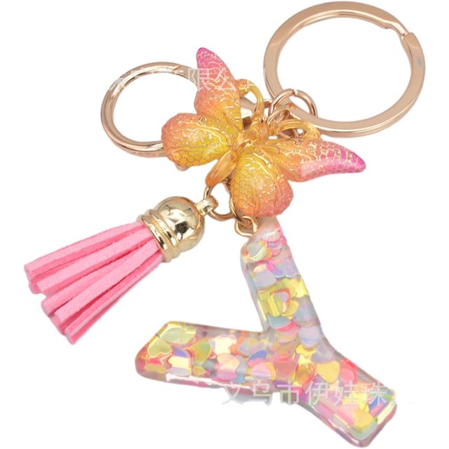 Letter Keychain,26 Letters A-Z Decorative Letter Keychain,Name Keychain for Women Girls Men Teenager Gift