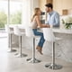 thumbnail image 5 of Sillas para Bar y Barra de Cocina con Respaldo y Reposapies de Altura Ajustable Banco Taburete Giratorio con Asiento Acolchado de Diseño Moderno Set 2 Piezas Blanco, 5 of 6