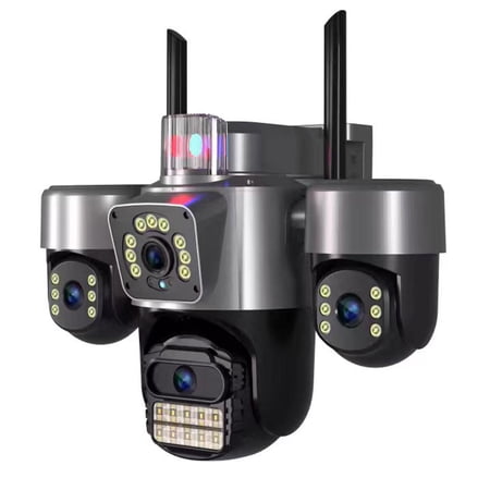 Wireless Security Camera Outdoor, 3 Adjustable Lenses, 360° Coverage, AI Motion Detection with Custom Zones, APP Pan/Tilt, Full-Color Night Vision, IP65 Weatherproof, WiFi Home Surveillance Camera