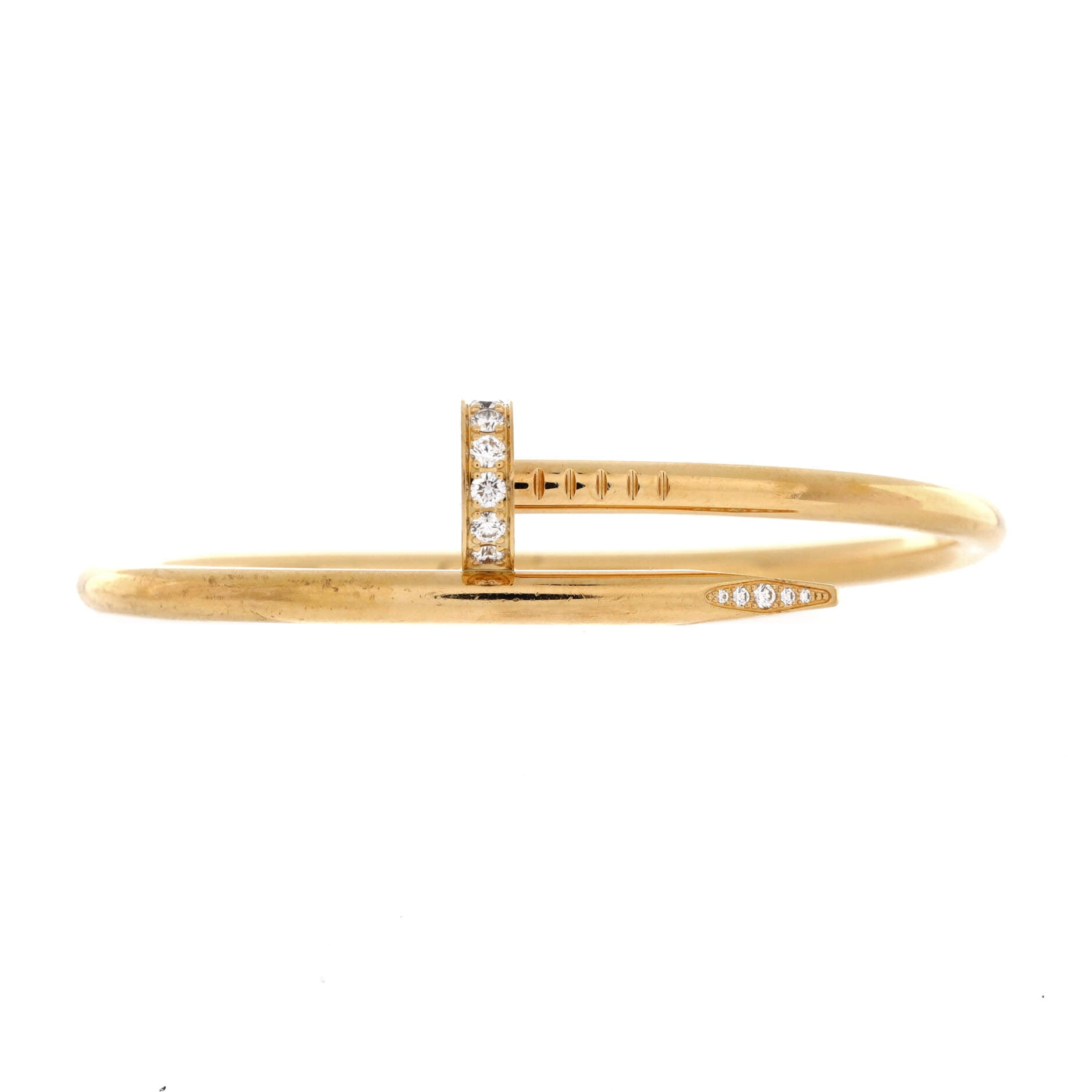 Pre-Owned Cartier Juste un Clou Bracelet 18K Yellow Gold with Diamonds Classic By Rebag