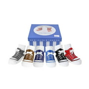 Baby Emporio-Baby boy socks that look like sneakers-6 pr-cotton-shoelaces-gift box-0-12 Months-BOY SNEAKERS