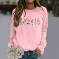 thumbnail image 2 of Arlun Crewneck Sweatshirts Womens Trendy Floral Printed Soft Comfortable Long Sleeve Hoodless Tops 2025 Fall Winter Baggy Drop Shoulder Pullovers Pink XXL, 2 of 4