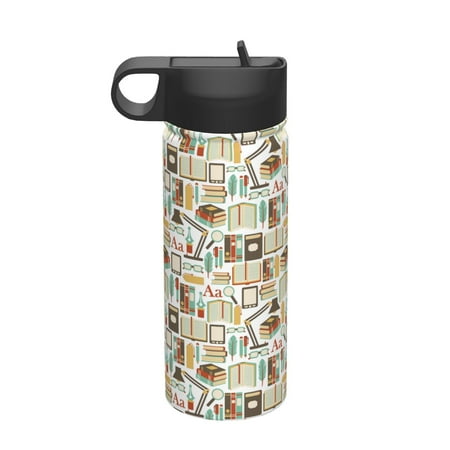 

Daiia books Printed 18oz Sports Insulated Kettle With Straw Water Bottle For Running Hiking Cycling Climbing Mens Woman S Sports Water Bottle