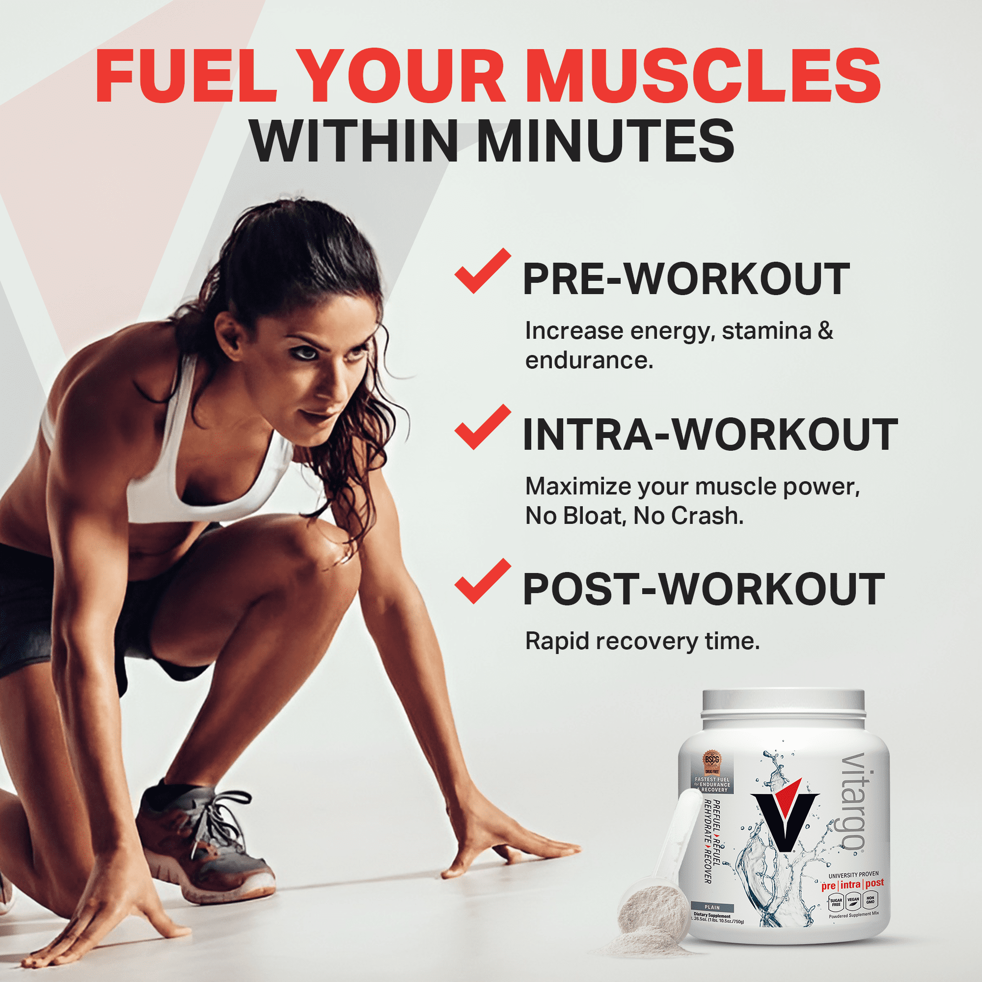 Vitargo Plain 20 Scoop Fastest Digesting Carb for Pre workout, Intra workout fueling and Muscle Recovery Post Workout