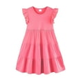 thumbnail image 1 of BOBOGOJP Robe à Manches Courtes Fille Été Nouvelle Robe Fille Imprimé Dessin Animé Col Rond Jupe Enfant Manches Courtes (Rouge Pastèque, 6-7 Ans), 1 of 3