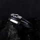 thumbnail image 4 of Pulsera de cuero para hombre - Pulsera de cuero genuino trenzado - Pulsera de envoltura ancha con cierre magnético - Pulsera de cuero con eslabones adicionales kaili Sencillez, 4 of 5